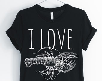ロブスターが大好き、ロブスター、ロブスター シャツ、ビンテージ ロブスター T シャツ、かわいいロブスター、航海ロブスター ギフト、ユニセックス & レディース シャツ