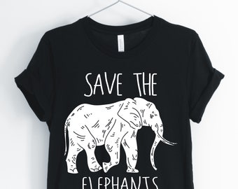 Salvare gli elefanti, camicia di elefante, elefante amante, proteggere gli elefanti, smettere di Bracconare T-Shirt, regalo di elefante, unisex & Women ' s camicie
