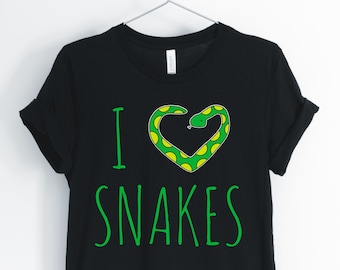 I Love Snakes, Snake, Snake Shirt, Cute Snake, Funny Snake, Snake Owner, Reptile T-Shirts, Snake Gifts, Unisex & Women's Shirts
