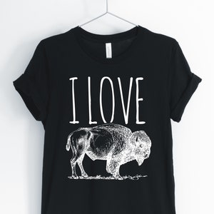 I Love Bison, Bison, Bison Shirt, Vintage Bison, I Love Bison, Bison Gifts, Cute Bison, Buffalo Herder, Unisex & Women&#39;s Shirts