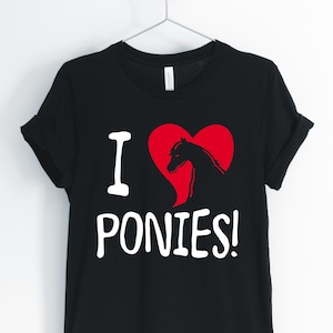 Io amo pony, Pony, Pony camicia, cavallo e Pony amante t-shirt, paese classico Pony Tee, Unisex e donna Camicie