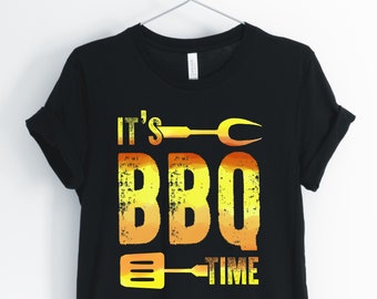 Es hora de la barbacoa, barbacoa, camisa de barbacoa, camiseta amante de la barbacoa, regalo de cocina de verano al aire libre perfecto, unisex & camisas de las mujeres