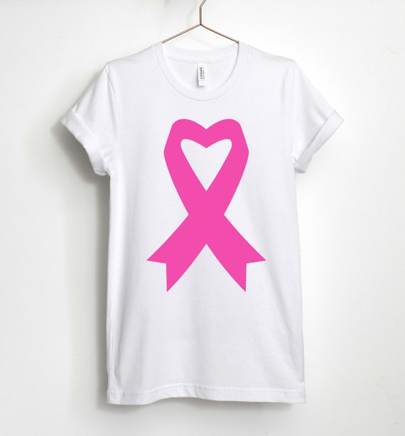 PECHAR Women's Breast Cancer Awareness Shirt - Pink Ribbon Heart Graphic Short Sleeve Tee - View #12