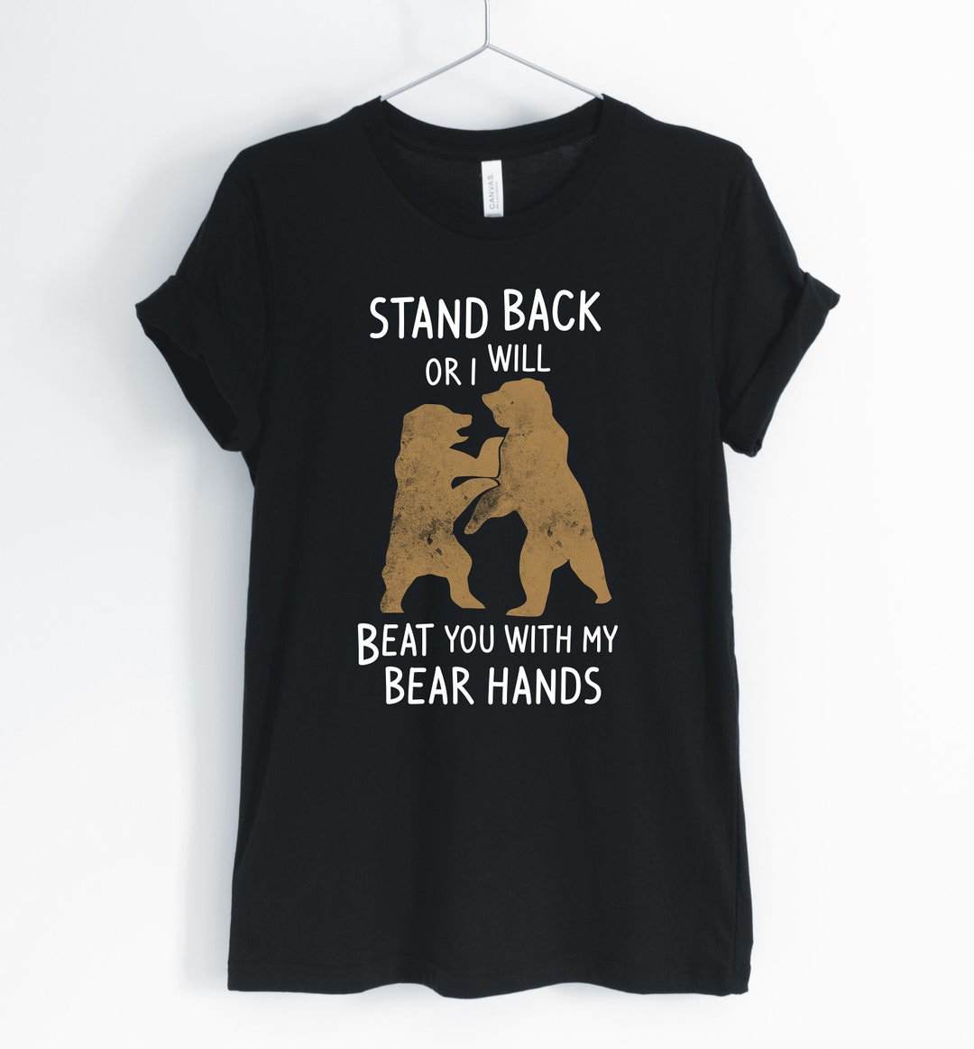 入手困難　"STAND BY ME, STAND BY YOU."  ロンTくま クマの手であなたを殴ります、クマ、クマのシャツ、面白いクマのT