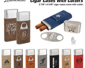 Estuche de cigarros personalizado, Soporte para cigarros con cortador, Regalo para él, Estuche de cigarros de viaje, Regalo para el esposo, Regalo del Día del Padre, Regalo para padrinos