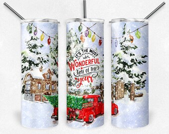 Schönste Zeit des Jahres Weihnachten 20oz Skinny Becher, Weihnachtsgeschenk Idee, Custom Skinny Becher