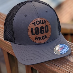 Personalized Hat Gifts for Anyone, Custom Flexfit Fitted Trucker Hat, Fathers Day, Christmas, Birthdays, Custom Hats for Small Businesses