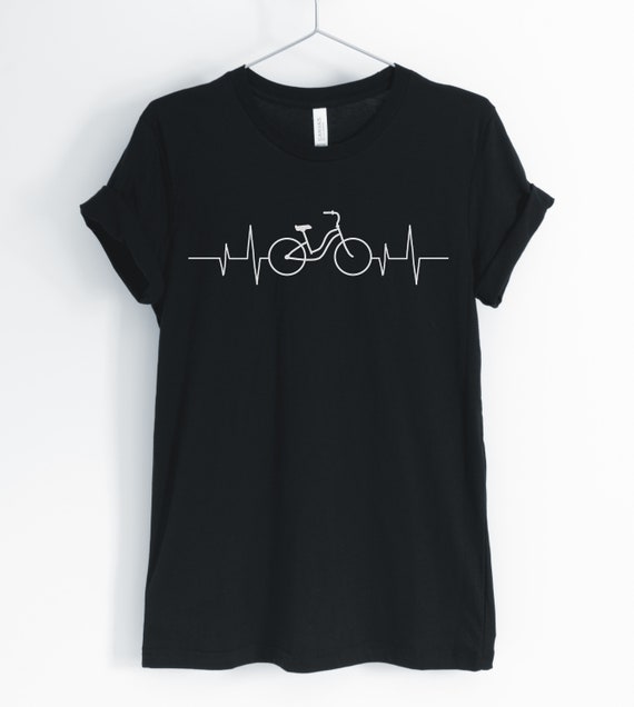 Bicycle T-Shirt - Heartbeat Cycling - Rider - Bike Lovers Bicycle T-Shirt - Heartbeat Cycling - Rider - Bike Lovers