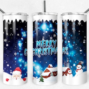 Snowman Merry Christmas 20oz Skinny Tumbler, Christmas Gift Idea, Custom Skinny Tumbler
