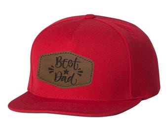 Cappello da papà personalizzato, cappellini regolabili snapback, visiera piatta, regalo per la festa del papà, cappellini da papà, cappelli con logo, acquisto all'ingrosso, senza minimi, toppa in pelle