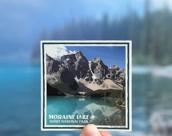Moraine Lake Banff National Park Sticker · Waterproof and UV Resistant Vinyl Decal · Hiking Gift