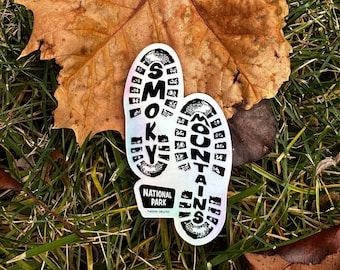 Great Smoky Mountains National Park Holographic Sticker · Waterproof & UV Resistant Vinyl Decal · Hiking gift, PC decal, bumper sticker