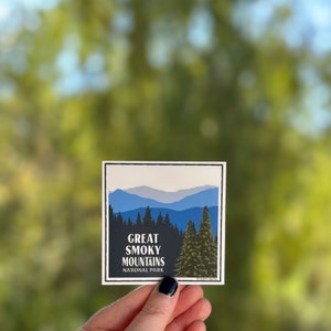 Great Smoky Mountains National Park Sticker · Waterproof and UV Resistant Vinyl Decal · Hiking Gift · Laptop, waterbottle, bumper sticker
