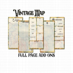 Vintage Map Weekly Sticker Kit Memo Pages · A6 planner dashboard, Habit, Reading Tracker, Travel, Journal · Deco sticker sheet  · Hobo Weeks
