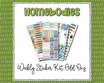 Homebodies Weekly Sticker Kit Add Ons · Undated A5 planner inserts · Deco sticker sheet · Hobonichi Cousin Hobo · Houseplants