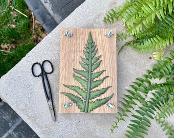 Solid Wood Flower Press · Handmade Heirloom Quality · Botanical Flower Preservation Kit · Gift for nature lover or artist · 6 x 9" Fern