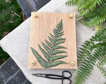 Solid Wood Flower Press · Handmade Heirloom Quality · Botanical Flower Preservation Kit · Gift for nature lover or artist · 8 x 10" Fern