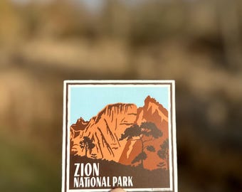 Zion National Park Sticker · Waterproof and UV Resistant Vinyl Decal · Hiking Gift