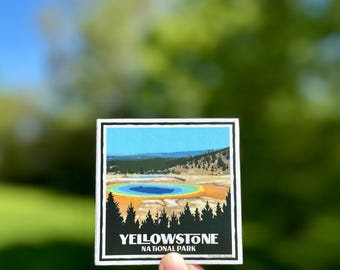 Yellowstone National Park Sticker · Waterproof and UV Resistant Vinyl Decal · Hiking Gift
