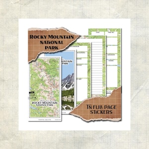 Rocky Mountain National Park · Hiking Log and Trail Journal sticker sheets · Full Page Planner Inserts · Travelers Notebook TN 4x8"
