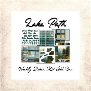 Lake Path Weekly Sticker Kit Add-ons · Undated A6 planner inserts · Labels, Tracker, decorative · Deco sticker sheet  · Hobo Weeks Stickers