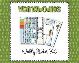 Homebodies Weekly Sticker Kit · Undated A5 planner inserts · Deco sticker sheet · Hobonichi Cousin Hobo · Houseplants