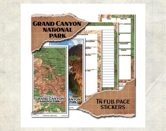 Grand Canyon National Park · Hiking Log and Trail Journal sticker sheets · Full Page Planner Inserts · Travelers Notebook TN 4x8"