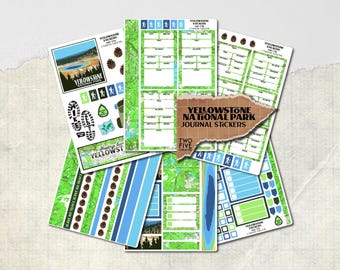 Yellowstone National Park Sticker Sheet · Hiking, Travel Journal, Scrapbook