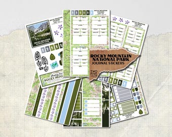 Rocky Mountain National Park Sticker Sheet · Hiking, Travel Journal, Scrapbook