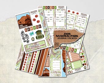 Zion National Park Sticker Sheet · Hiking, Travel Journal, Scrapbook