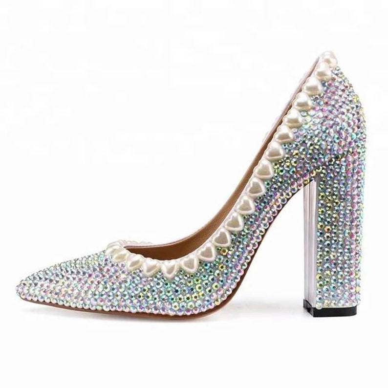 sparkling block heels