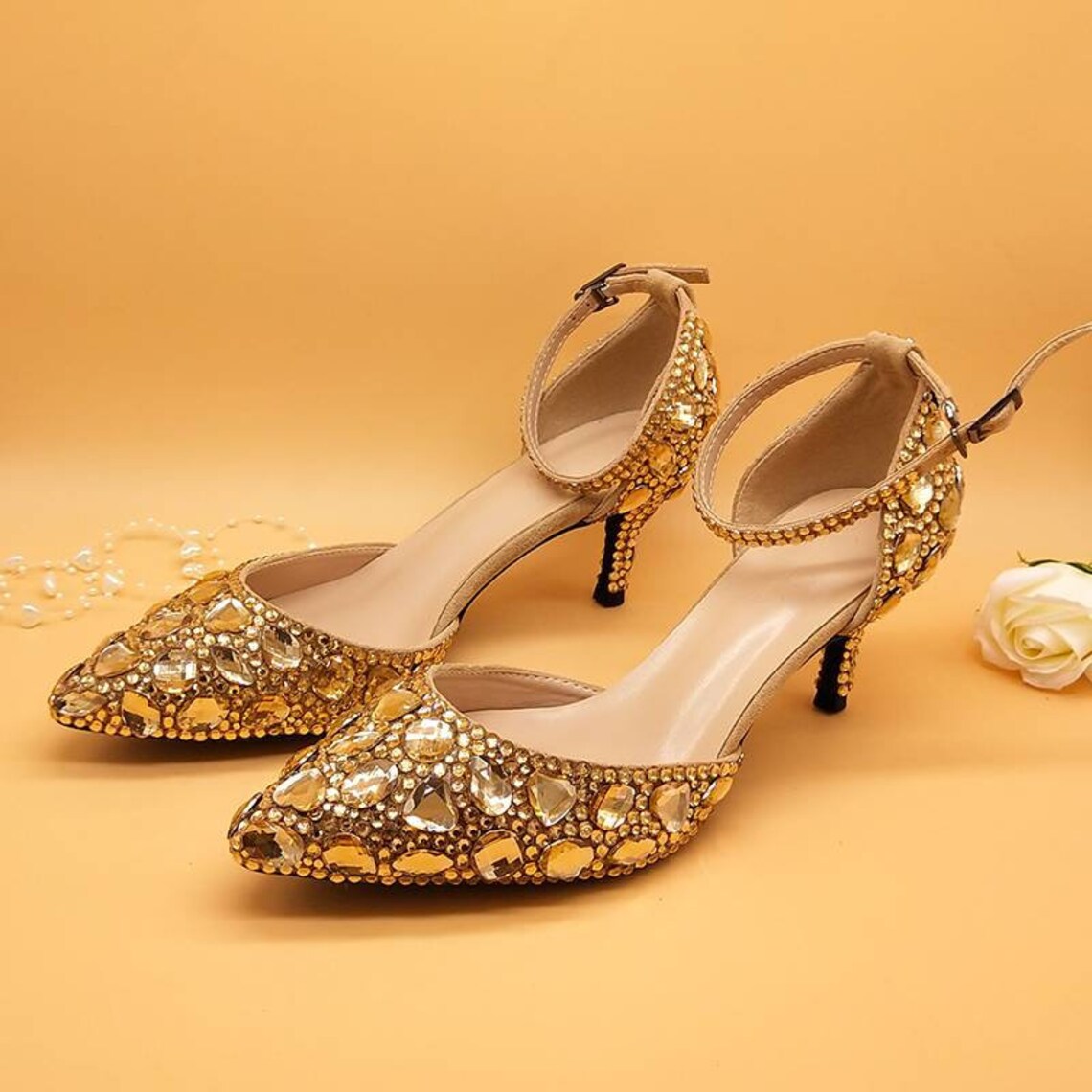 champagne gold shoes