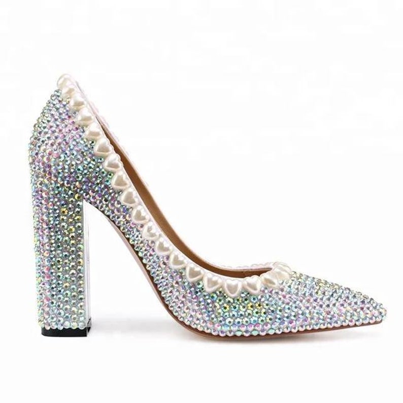 sparkling block heels
