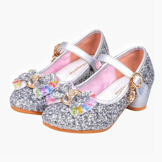 silver flower girl shoes