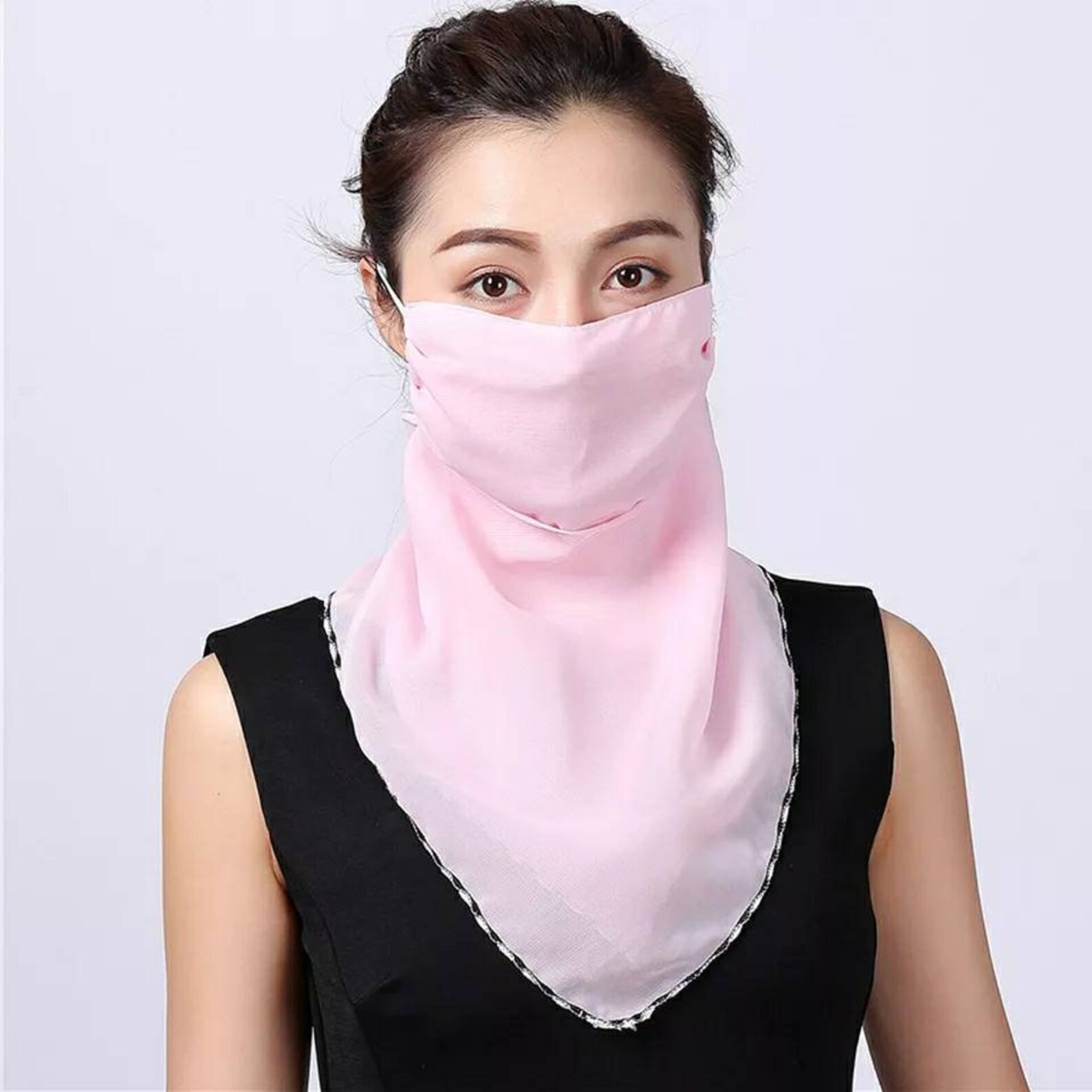 Chiffon Scarf Face Mask with Ear Loops. Breathable Washable & Etsy