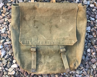 50s Military Messenger Bag, heavy canvas