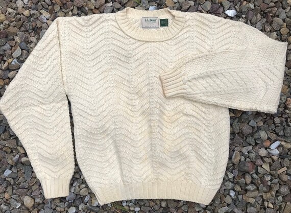 1980s LL Bean Fisherman Sweater, Made in the USA