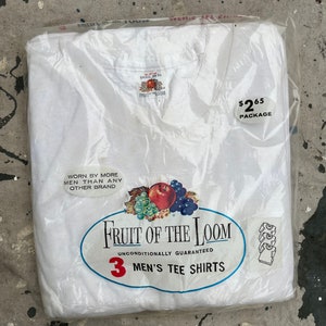 1960s Fruit of the Loom Deadstock T-shirts NOS ‘60s White Single Stitch Undershirt