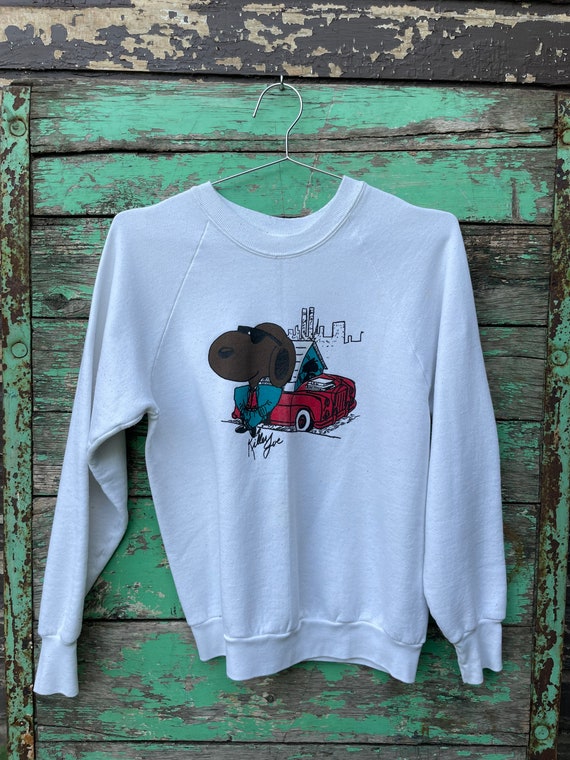 Black Snoopy Raglan Sweatshirt