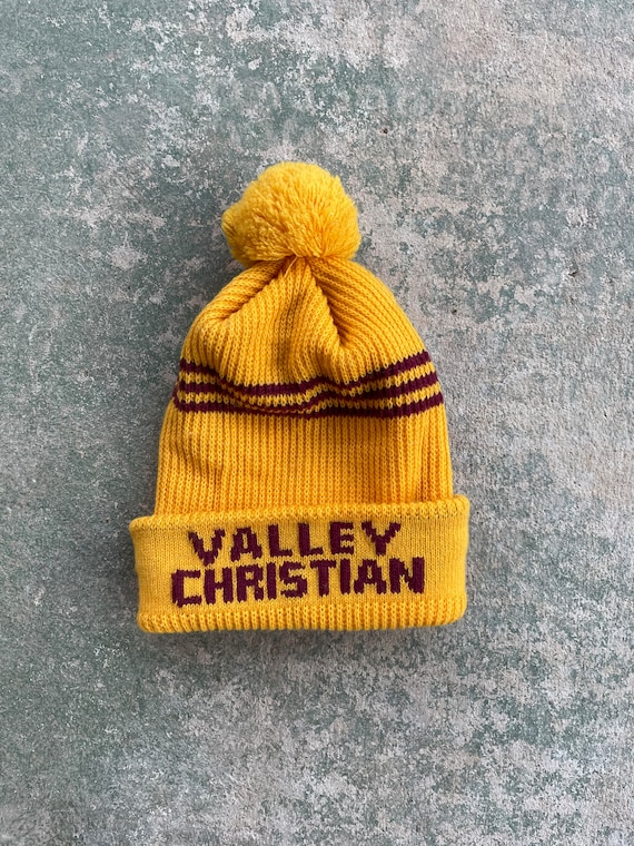 Valley Christian Pompon Yellow Beanie