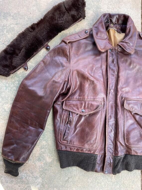Genuine Leather Schott Bomber Jacket - image 3