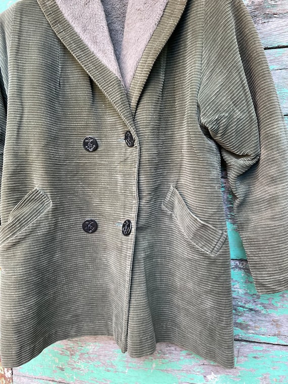 50s Shawl Collar Corduroy Coat - image 6