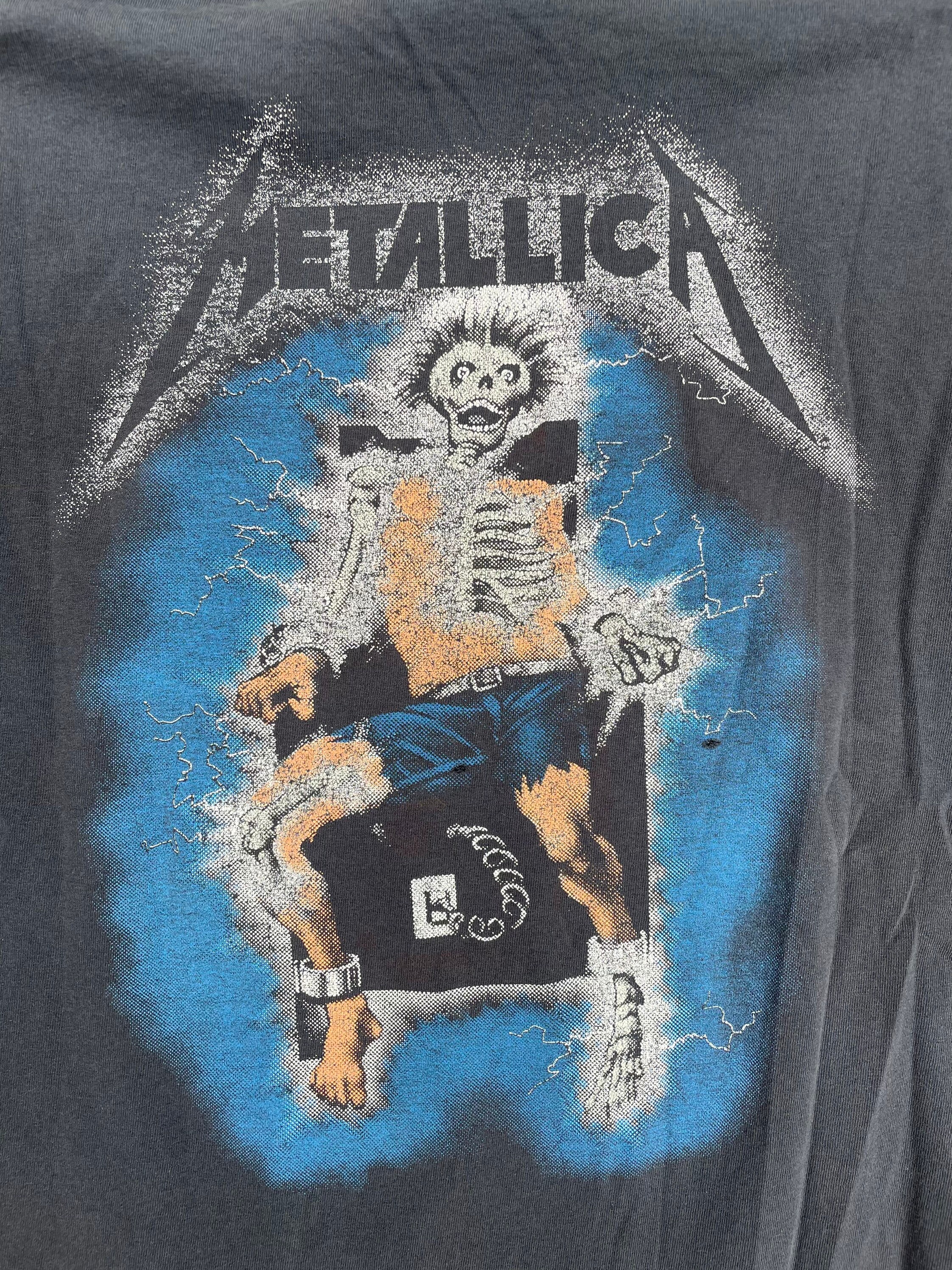 80s Metallica Kill Em All Metal Electric Chair t-shirt Large - The Captains  Vintage