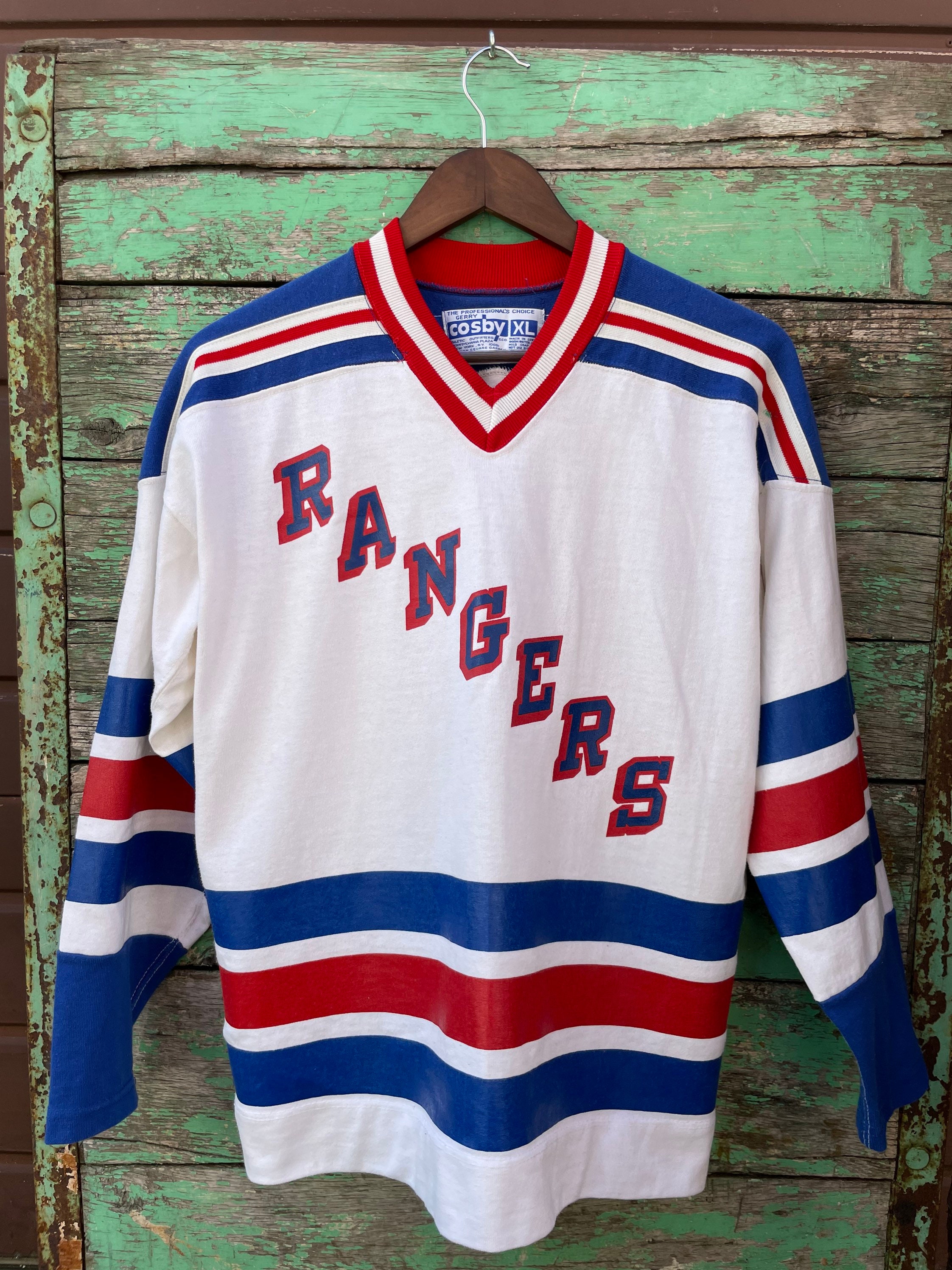 NEW YORK RANGERS Vintage CCM NHL Hockey Jersey Mens Large Sewn Stitched 80s  90s