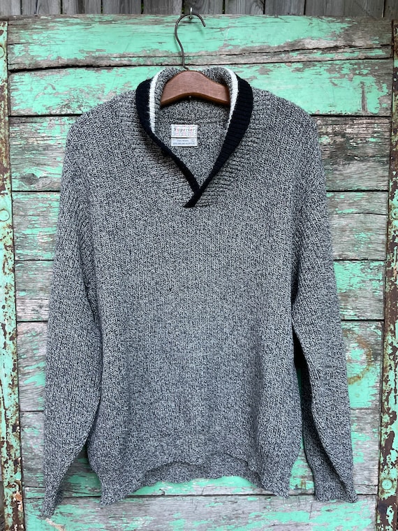 shawl collar sweater black
