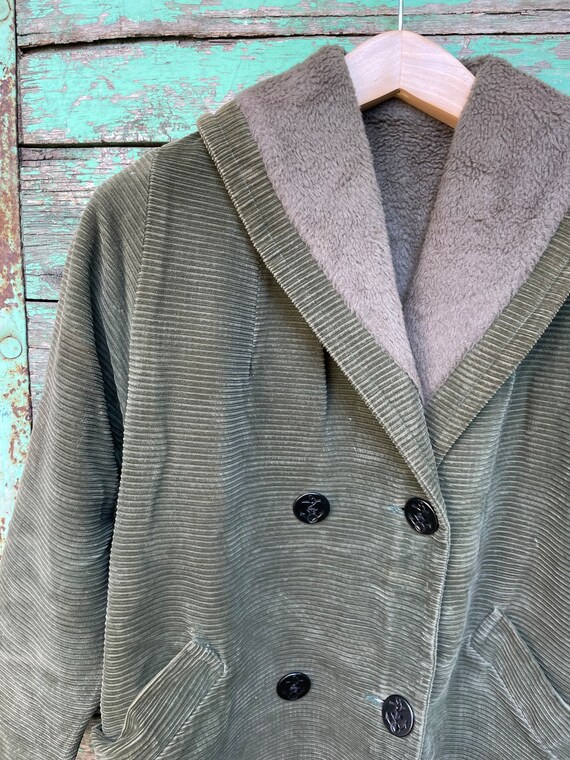 50s Shawl Collar Corduroy Coat - image 5