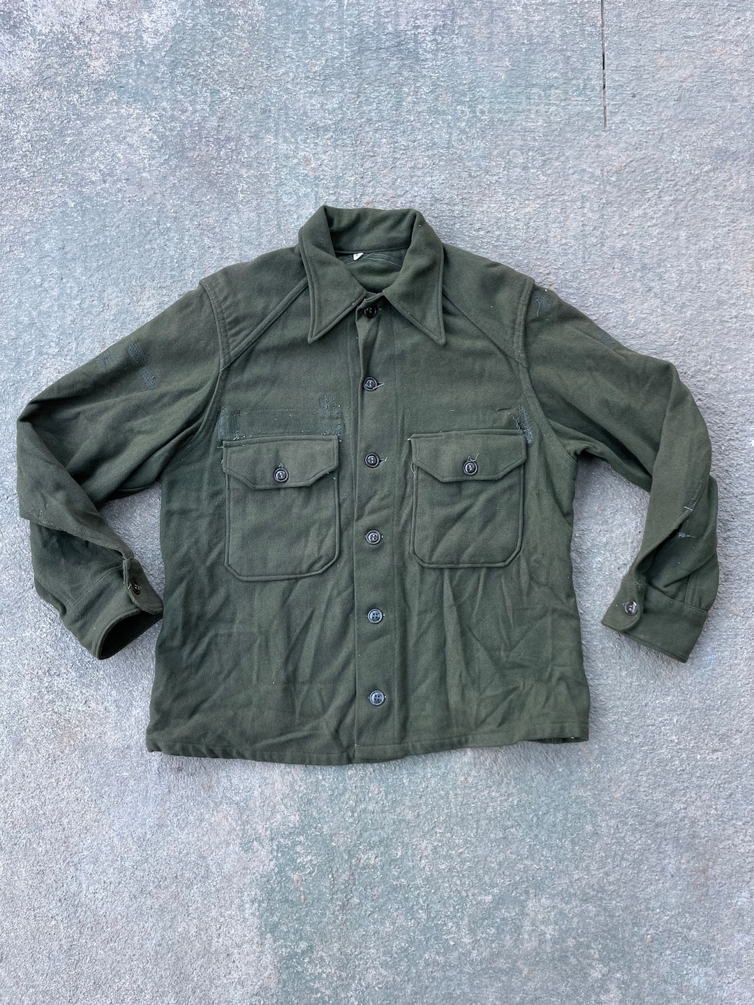 Heavy Wool Military Field Shirt Etsy
