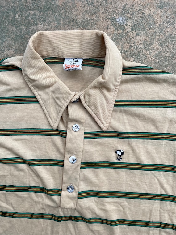 Vintage Joe Cool Snoopy Stripe Polo Shirt - image 3