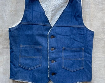 Sherpa Lined Denim Vest