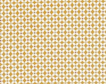 Oilcloth Tablecloth Zap Scandinavian Tulip Flowers Ochre (Butterscotch) Wipe Clean Cotton Cloth With Matte Coating ,  in a range of sizes PT